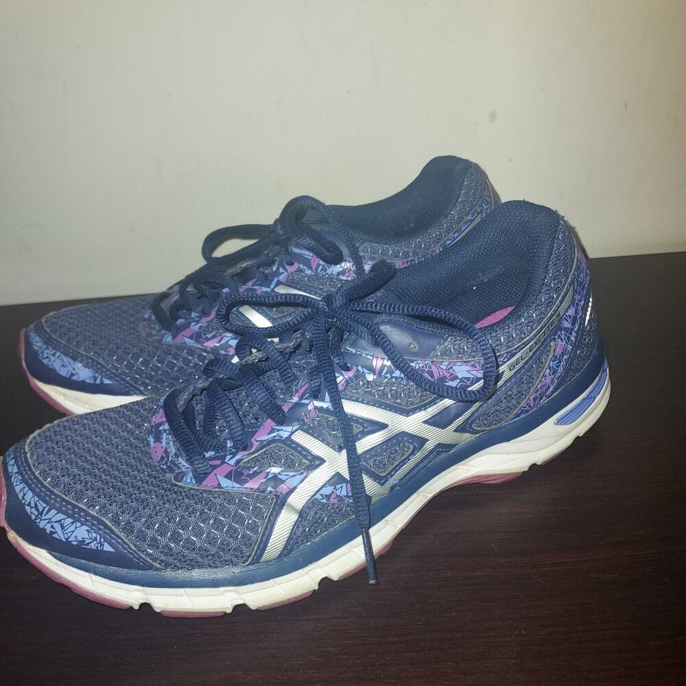 Asics Women's Running Sneakers 10M Gel Excite 4 Lightweight Athletic Navy Purple